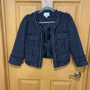 Hinge Womens Wool Blend Black Blazer size small